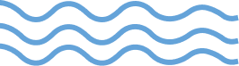 Trois lignes ondulées bleu clair parallèles, évoquant des vagues ou des ondes sonores, sur un fond noir uni.